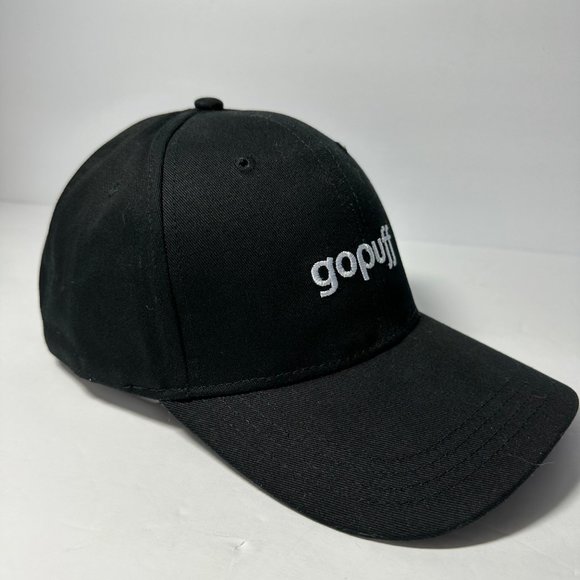 Gopuff  Delivery Black Adjustable Strap Back Trucker Hat Baseball Cap NWOT - Picture 5 of 7